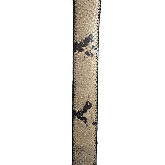 𝅺LUISA CERANO Italy Snakeskin Leather Belt Cream Black 36 EU - Picture 5 of 14
